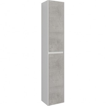 Пенал LEMARK COMBI 35 см подвесной/напольный, 2-х дверный, открывание лево/право, цвет Бетон/Белый глянец