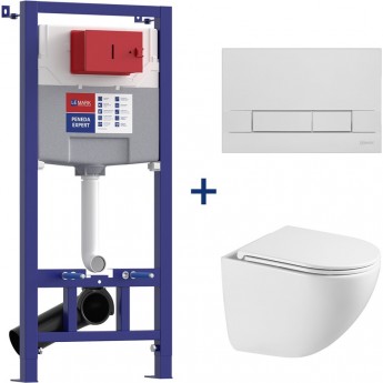 Сет: Инсталляция LEMARK PENEDA EXPERT + кнопка смыва BIT хром глянец + унитаз GLAZER белый глянец